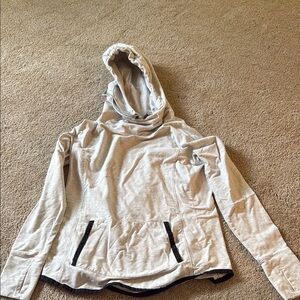 Gray Hooded Sweatshirt with Black Accents